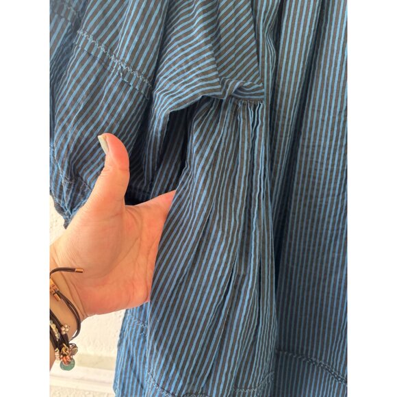 Free People Boho Tunic Dress Balloon Sleeves Embroidered Details Babydoll Fit - Picture 13 of 13